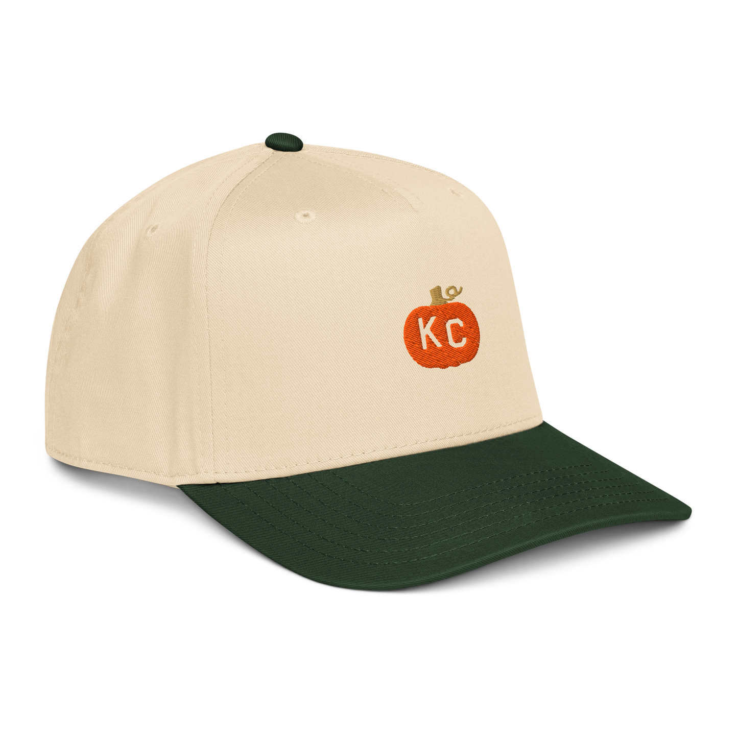 Kansas City KC Pumpkin Hat – Natural & Forest Green Two Tone