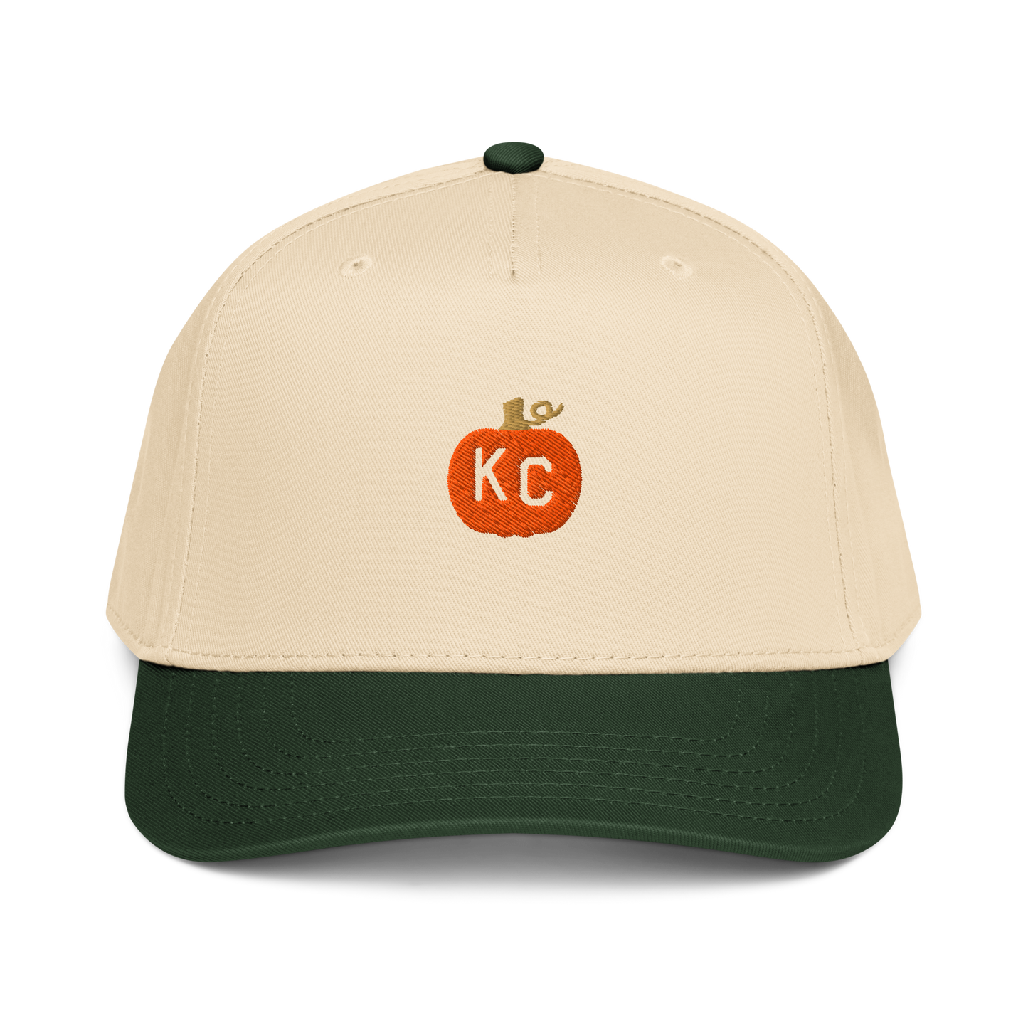 Kansas City KC Pumpkin Hat – Natural & Forest Green Two Tone