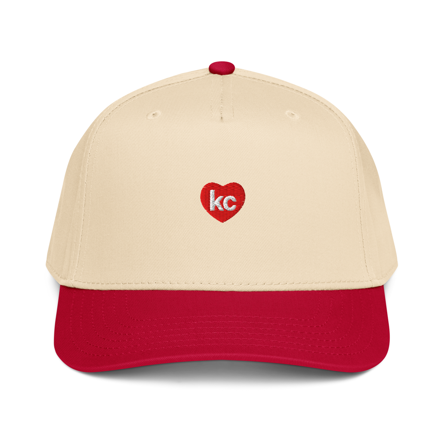 Kansas City KC Heart Hat – Natural & Red Two-Tone