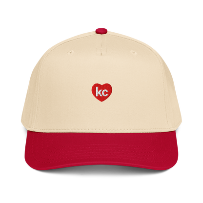 Kansas City KC Heart Hat – Natural & Red Two-Tone
