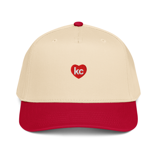 Kansas City KC Heart Hat – Natural & Red Two-Tone