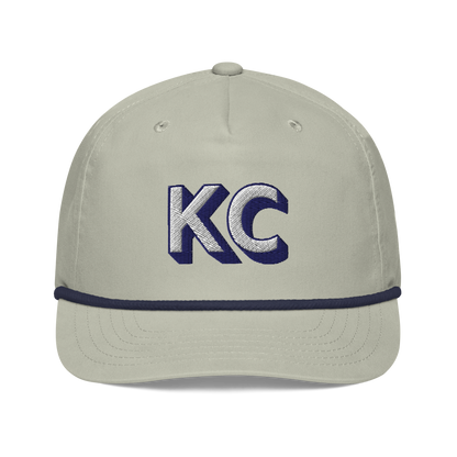 Kansas City KC Rope Hat – Light Gray & Navy