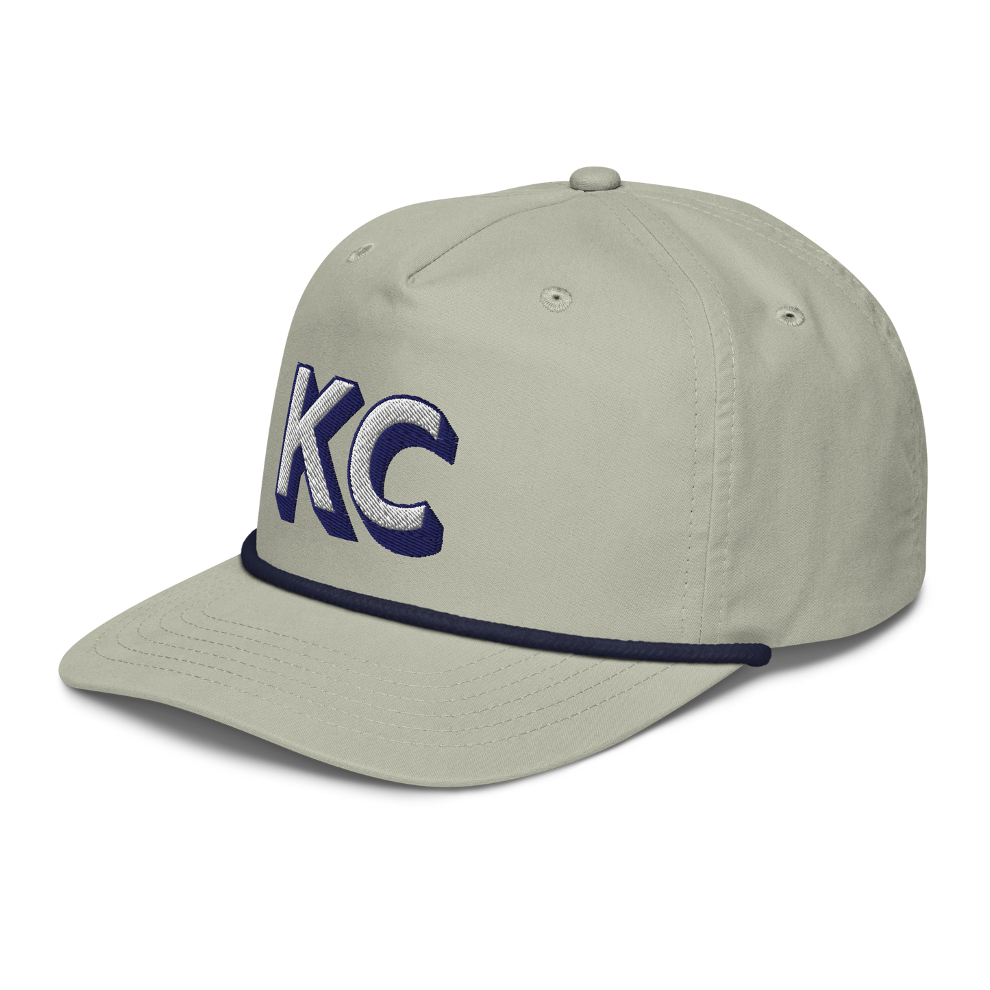 Kansas City KC Rope Hat – Light Gray & Navy