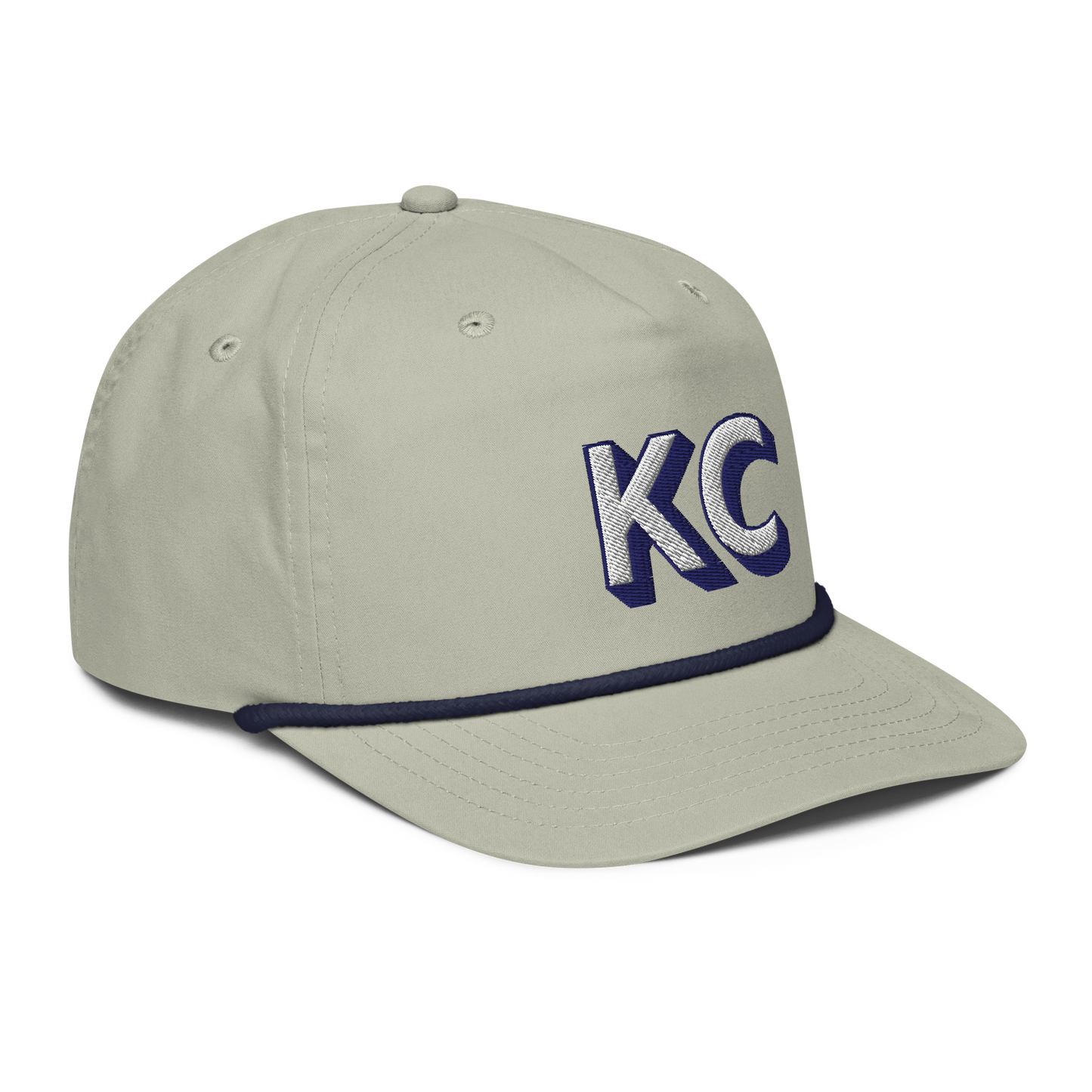 Kansas City KC Rope Hat – Light Gray & Navy
